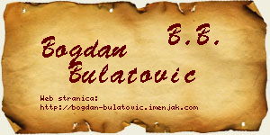 Bogdan Bulatović vizit kartica